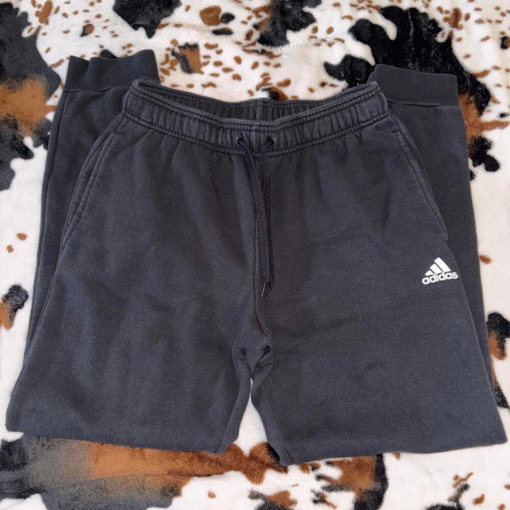 Black adidas sweatpants with drawstring